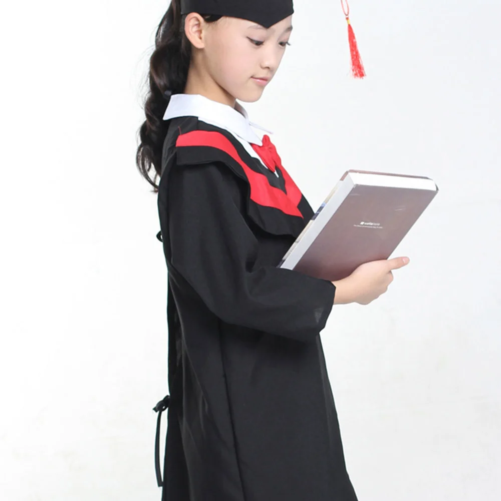 1PC Kids Graduation Gown Stole and Tassel Set for Cosplay Photography Performance (Red, 110cm)