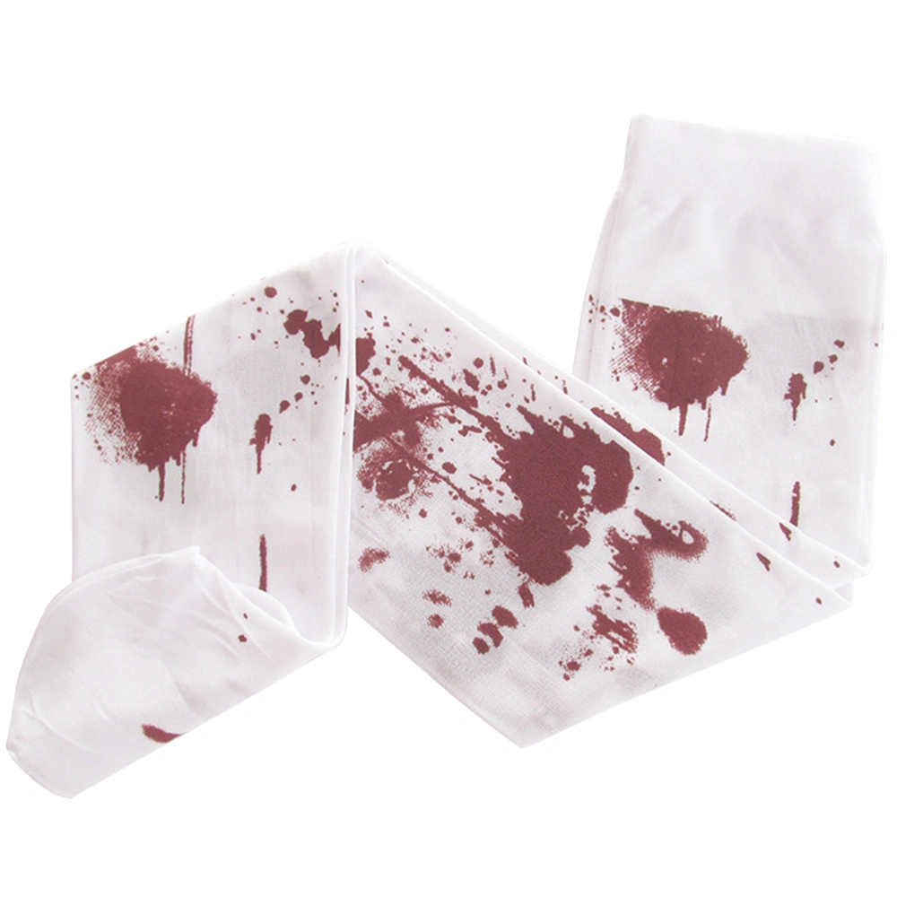 Halloween White  Socks with Blood Scary Blood Socks Makeup Ball Stockings Props - Free Size (White)