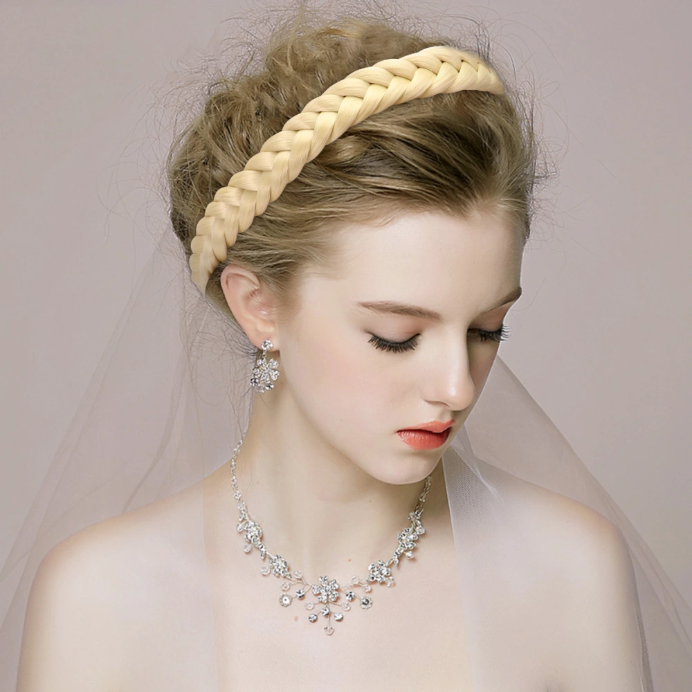 Handmade Hair Braided Headband Twisted Wig Braid Hair Band Decorative Headband for Lady Girl