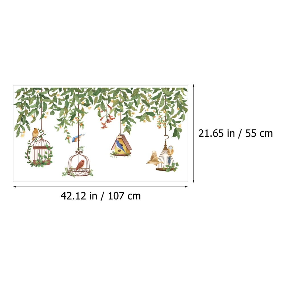 1 Set Self-adhesive Wall Sticker Green Plants Wall Sticker Children Room Sticker