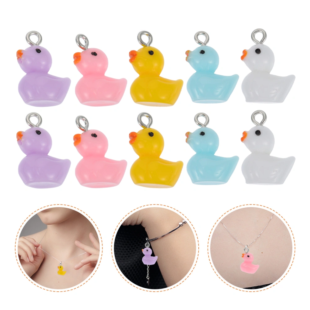 50pcs Duck Charms Colorful Charms for Jewelry Making Earrings Necklace