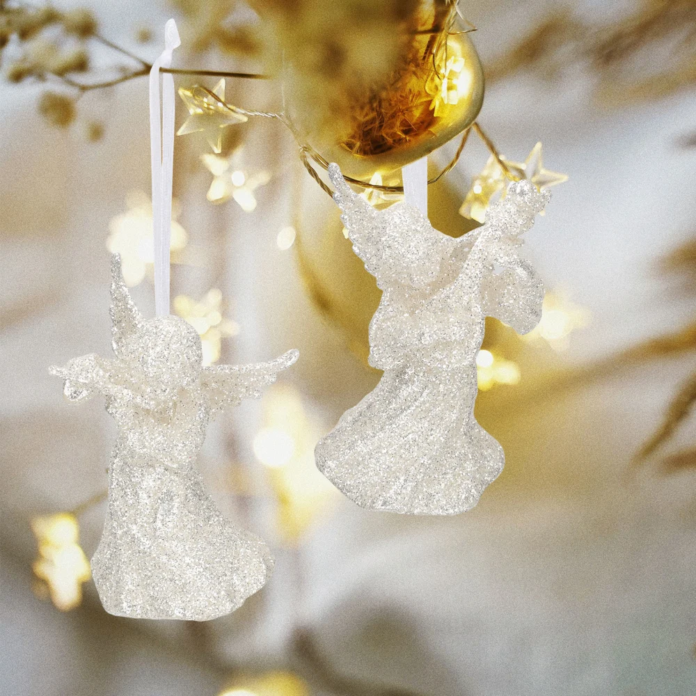 2pcs Exquisite Christmas Pendants Festival Scene Hanging Decors Xmas Themed Pendants