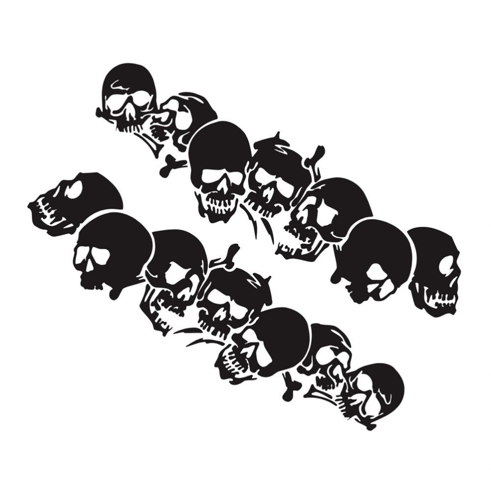 1 Set Decorative Car Sticker Seven Skull Heads Pattern Sticker Car Body Sticker