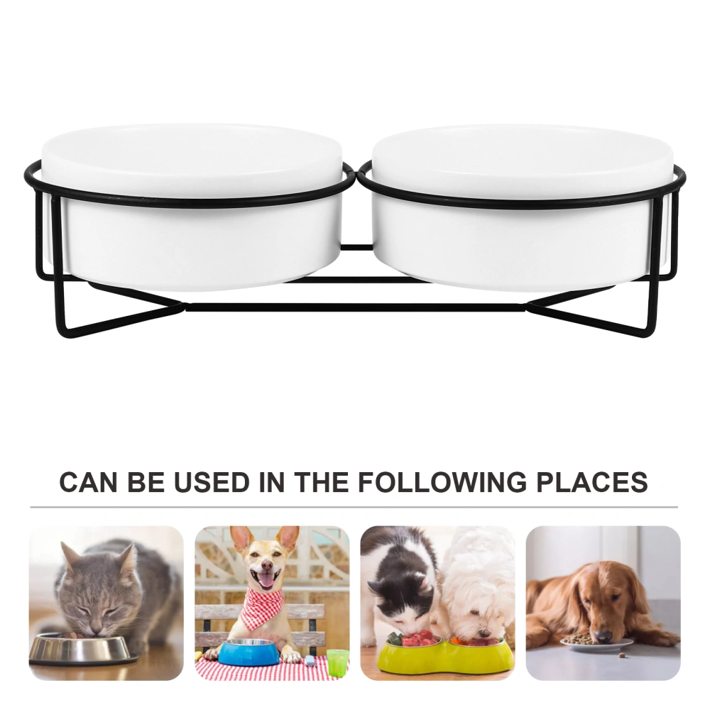 1 set 2pcs Pet Feeders Drinking Bowls Durable Pet Eating Water Drinking Feeders