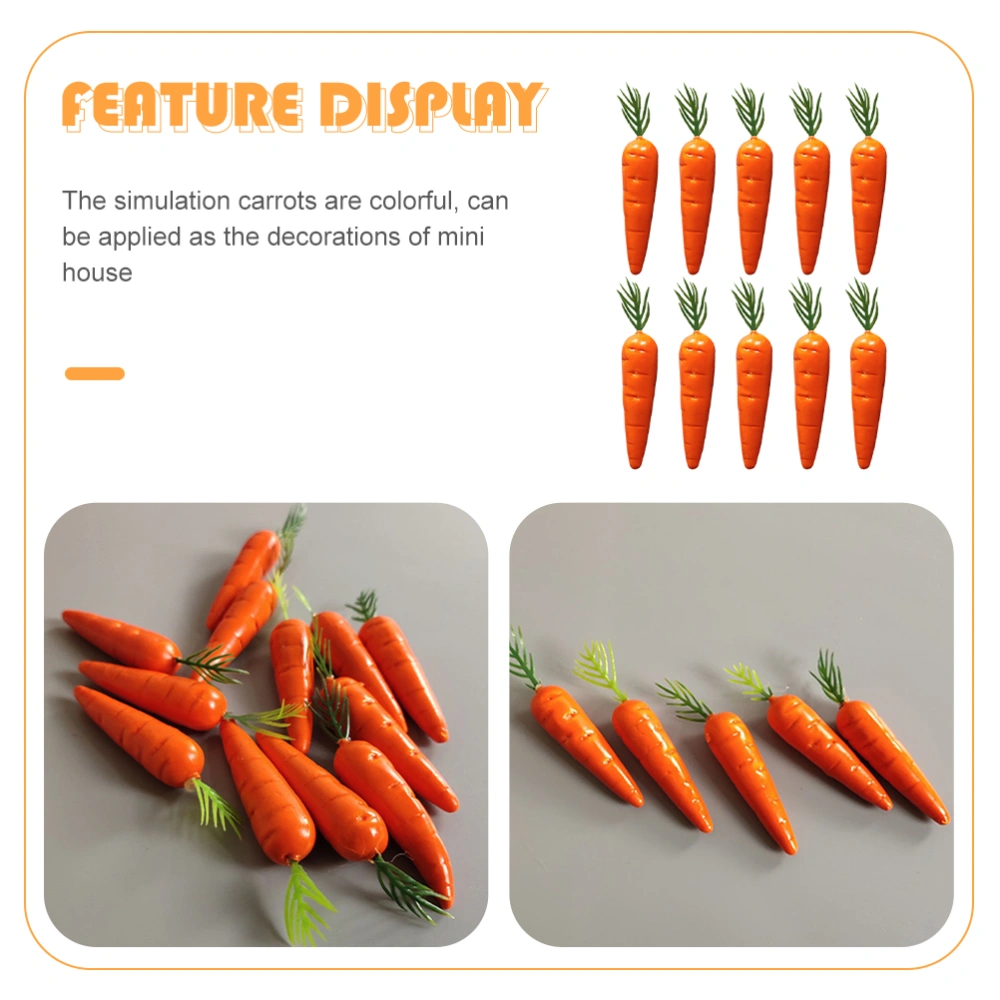 10pcs Micro-Landscape Layout Fake Carrots Mini Doll Room Accessory Mini Carrots