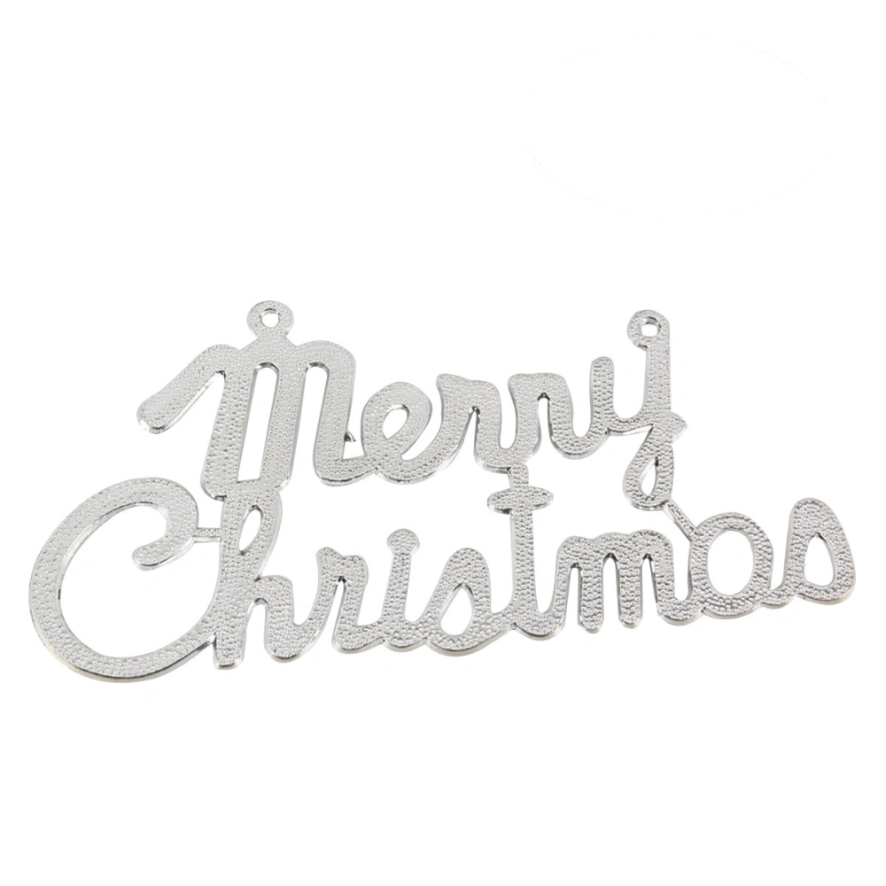 10cm Christmas Tree Decoration 10pcs/Pack Glitter Merry Christmas Letter for Xmas Hanging Ornaments Home Party Favors (Silver)