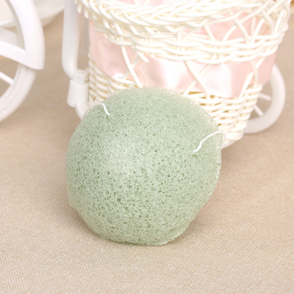 Konjac Sponge Exfoliating Facial Sponges Great for Sensitive, Oily & Acne Prone Skin (Green)