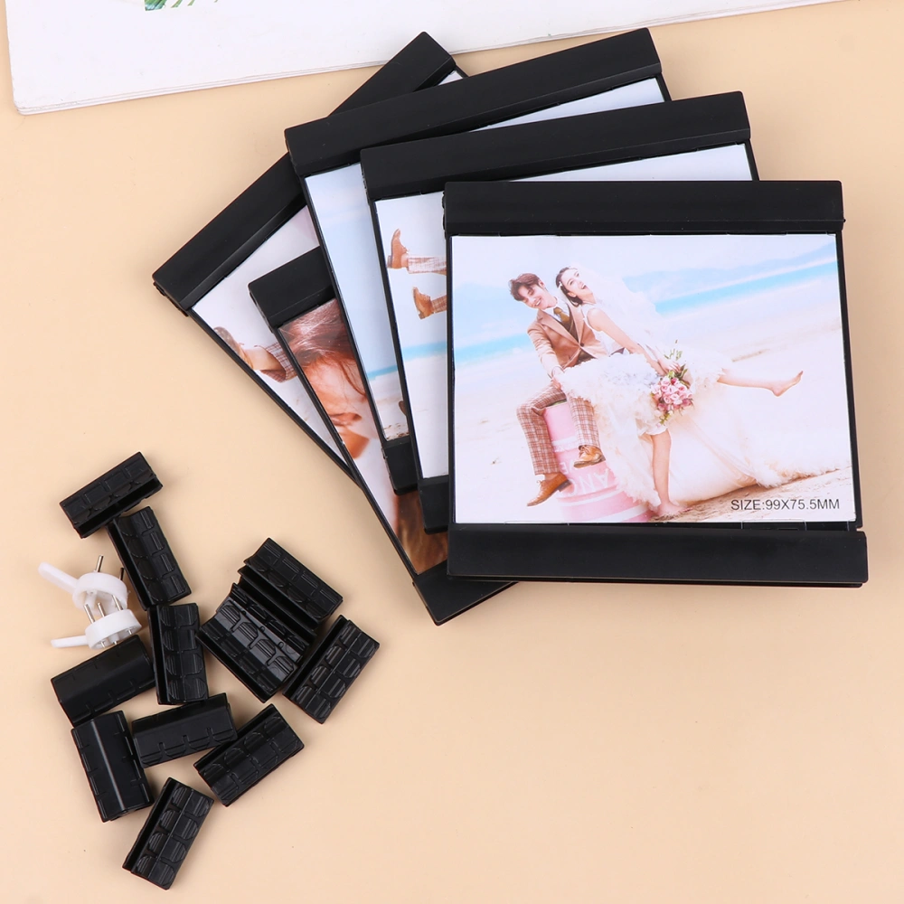 10PCS Plastic Photo Frame Combination Photo Frame Free Assembling Decorative Photo Frame for Home Office DIY (Black)