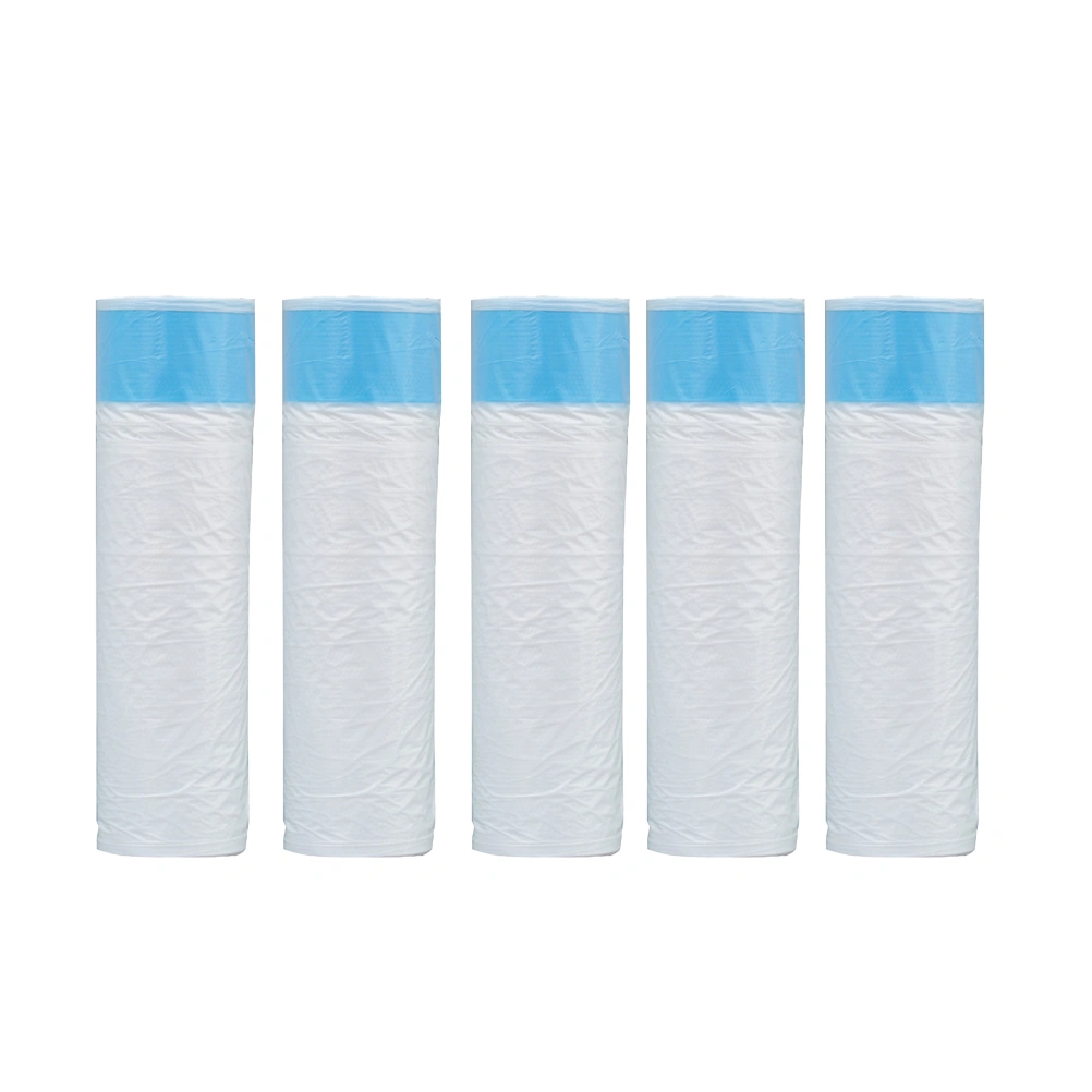 5 Roll Drawstring Disposable Garbage Bags Large Capacity Thickened Plastic Bags for Home Bathroom Kitchen (Blue,15 Bags Per Roll)