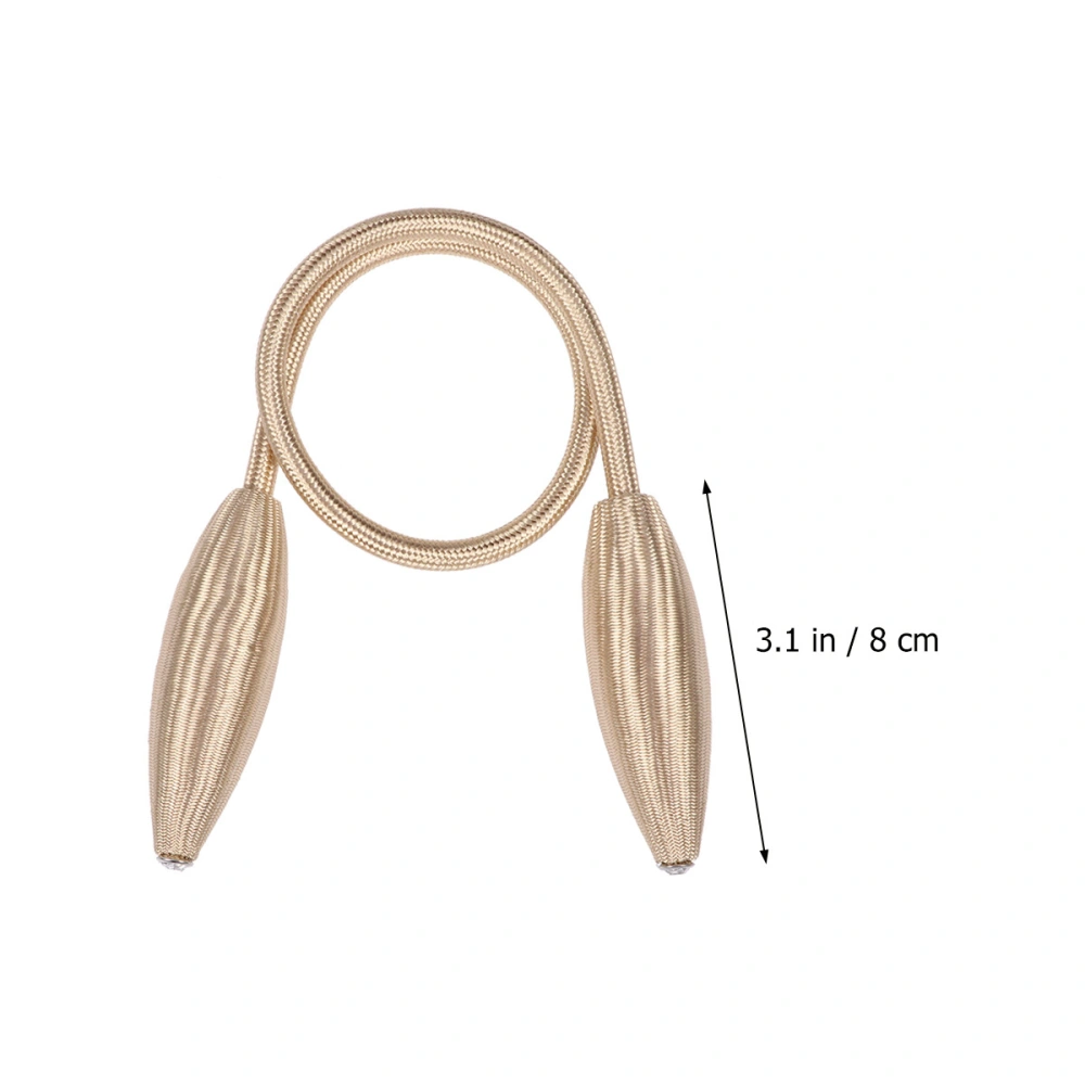 2PC Curtain Tiebacks Drapery Tie Backs Decorative Rope Bud Shaped Holdbacks Holder Metal Simple Curtain Buckle (Golden)