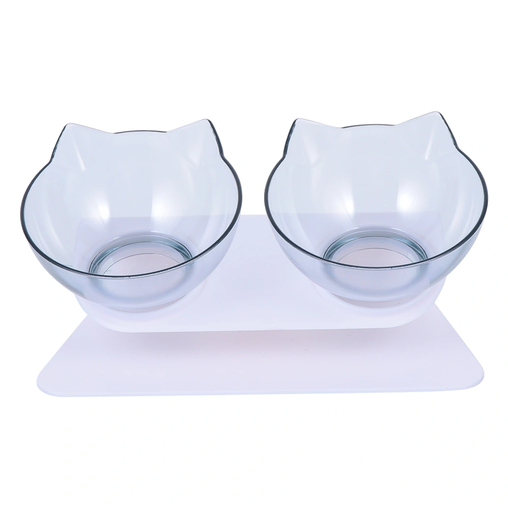 Plastic Cat Bowl Raised Pet Feeder Feeding Bowl with Detachable Base Stand