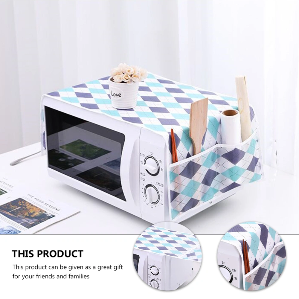 2pcs Microwave Oven Dust Cover Microwave Protector Towel Cloth Random Pattern