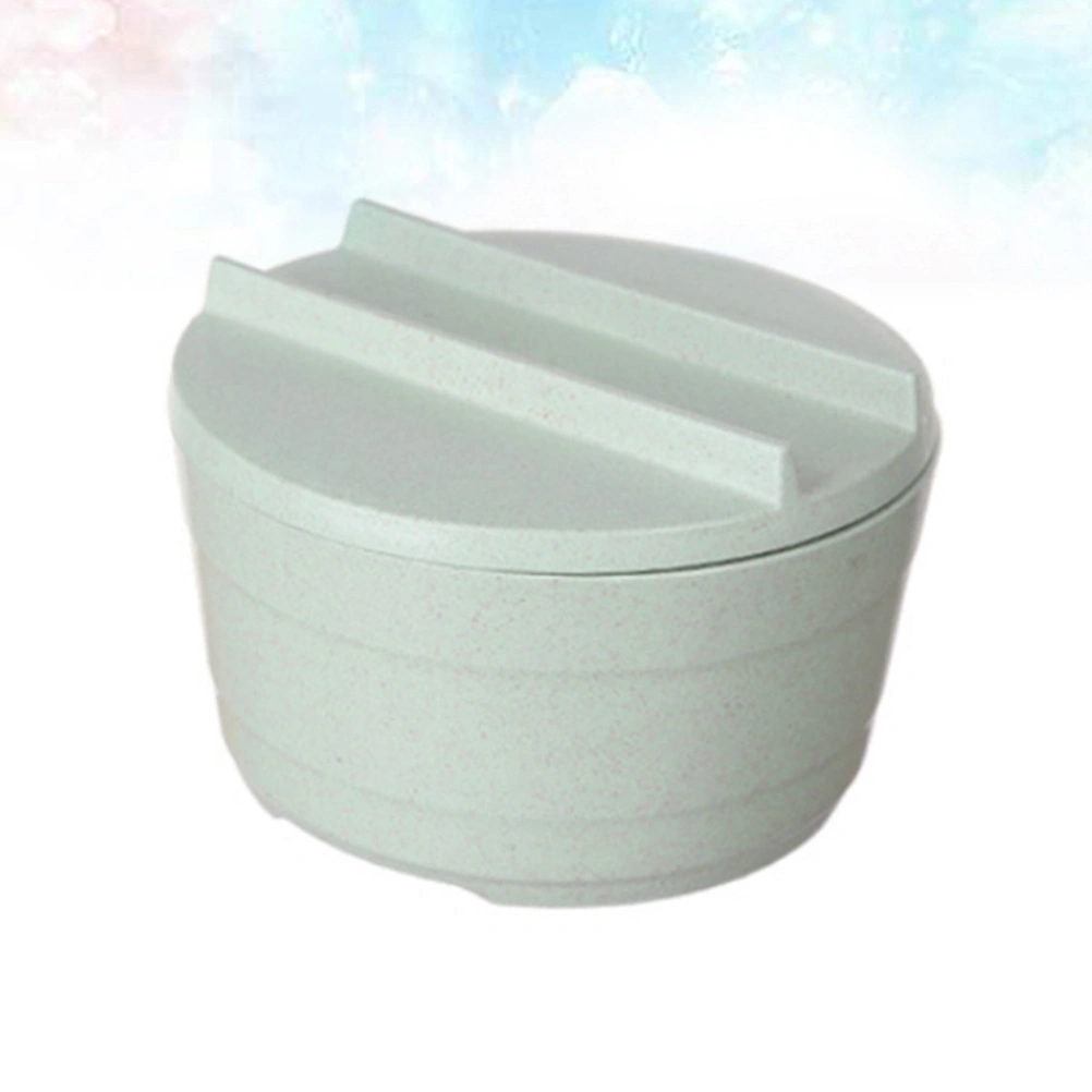 1pc Kitchen Household Wheat Starw Rice Noodle Bowl Kitchen Food Tableware for Home (Green)