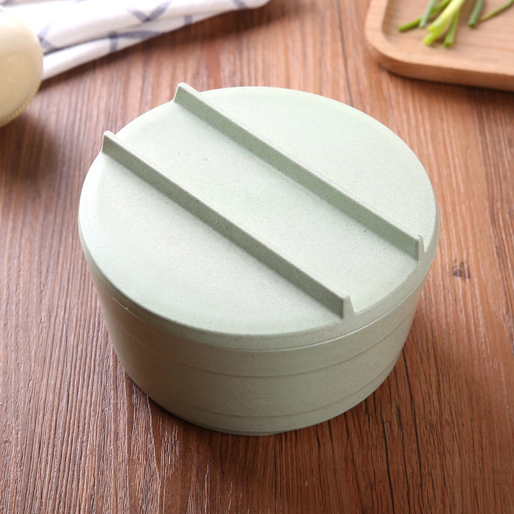 1pc Kitchen Household Wheat Starw Rice Noodle Bowl Kitchen Food Tableware for Home (Green)