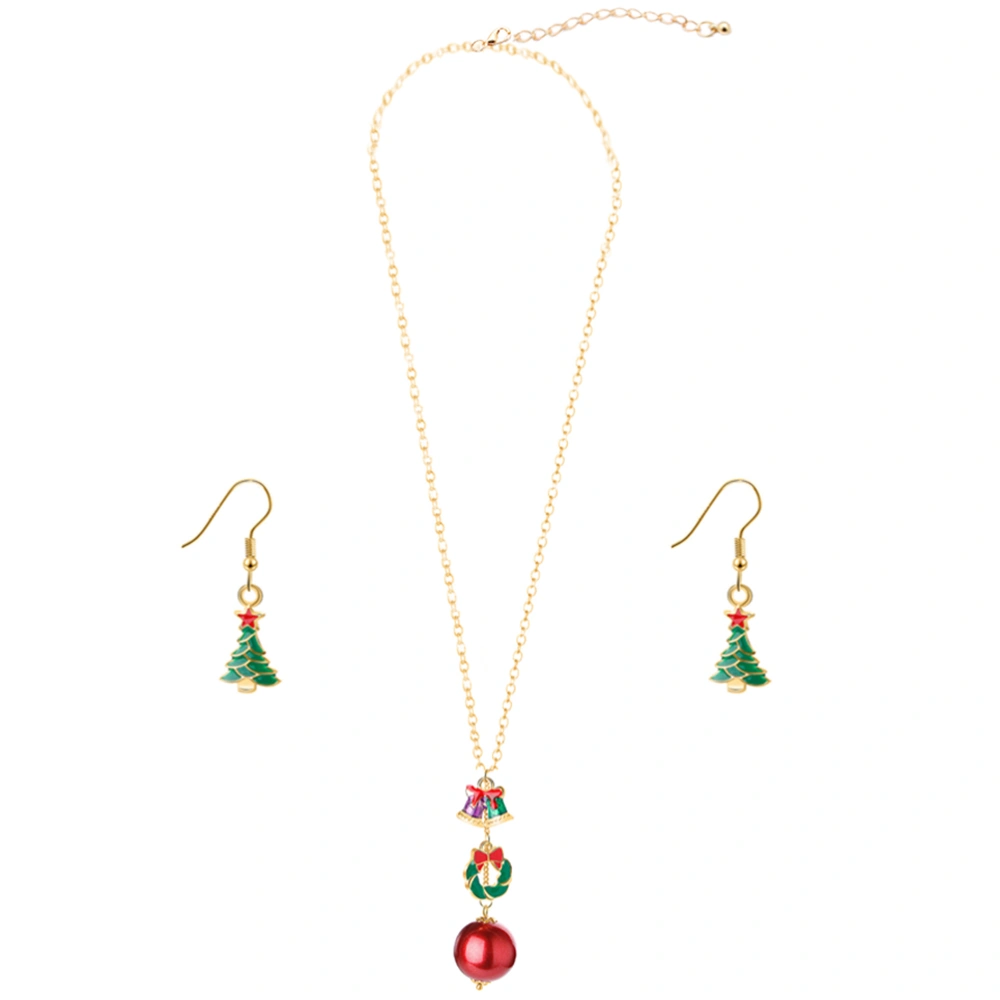 1 Set Chic Christmas Earring Necklace Stylish Ladies Earrings Exquisite Necklace