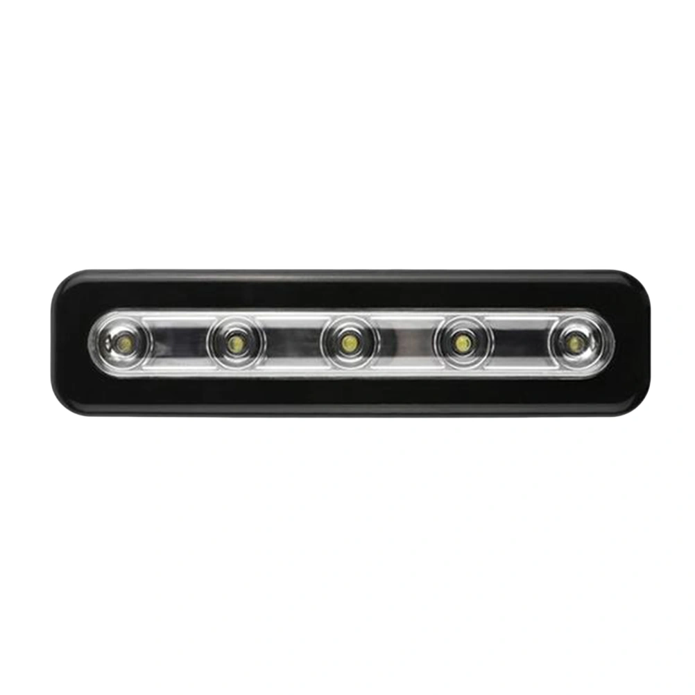 Wireless Motion Sensor Cabinet Stairs Light Lamp Under Cabinet Wardrobe Cupboard Showcase LED Lights Closet Lights Stick-on Anywhere Battery Operated 5 LED Night Light Bar (Black)