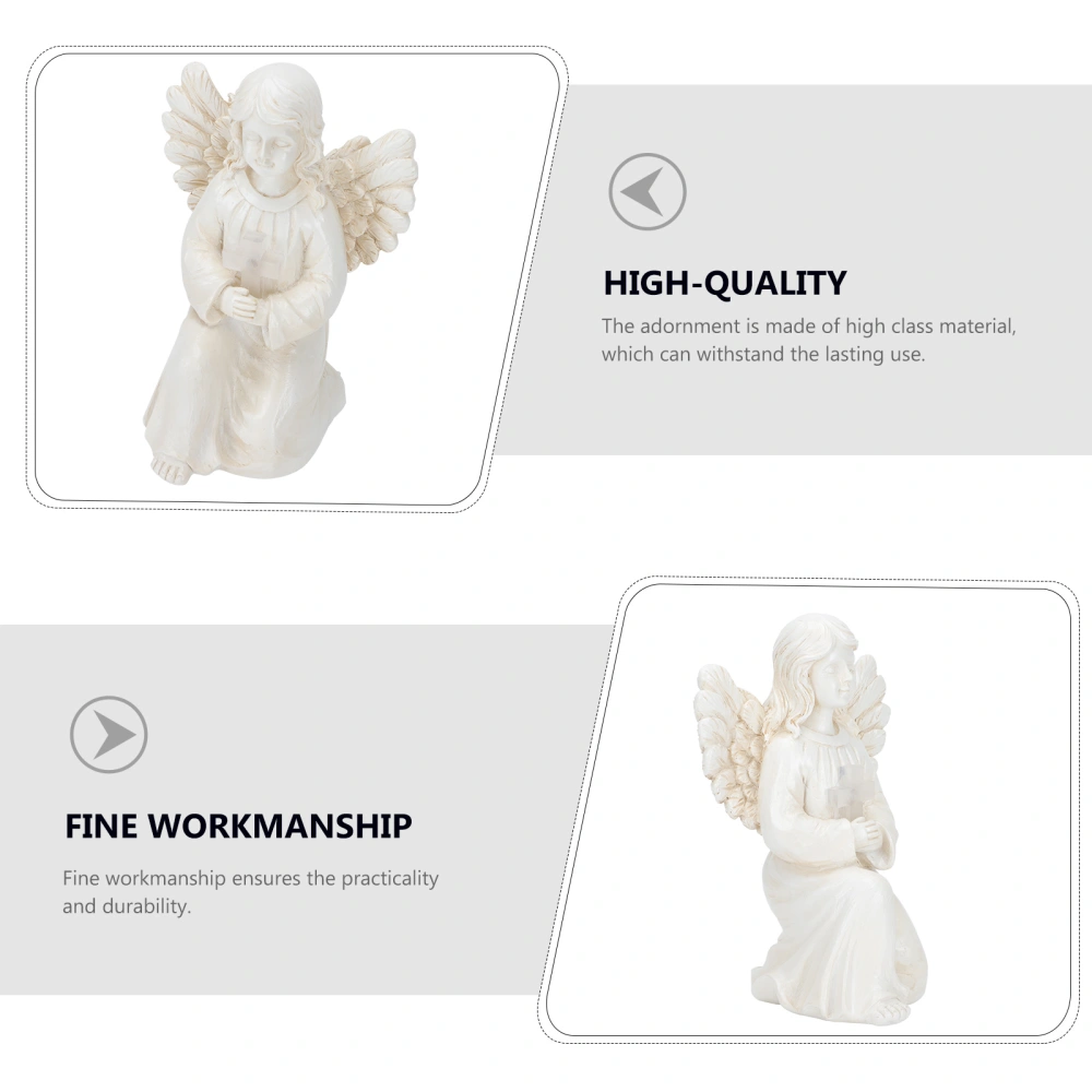 1pc Resin Craft Angel Adornment Resin Craft Girl Decor Garden Angel Figurine