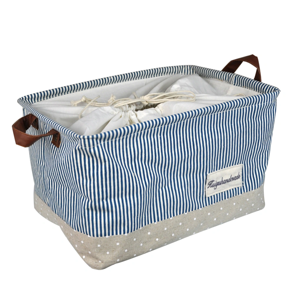 Storage Box Home Laundry Clothes Toy Basket Folding Storage Bin Organizer Stripes Design 38x26x23cm