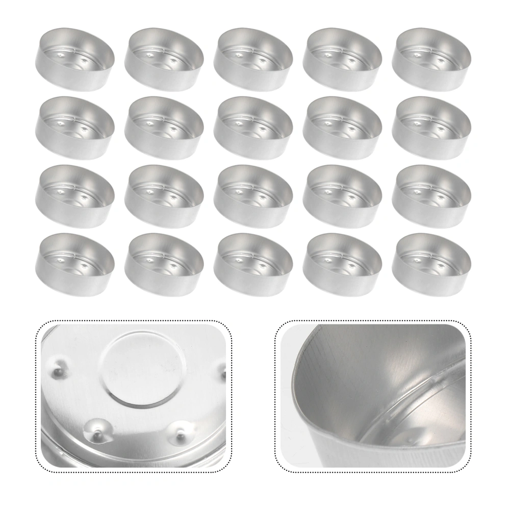 50PCS Candle Cup Case Aluminum Tea Light Tin Metal Tea Light Cup Holder