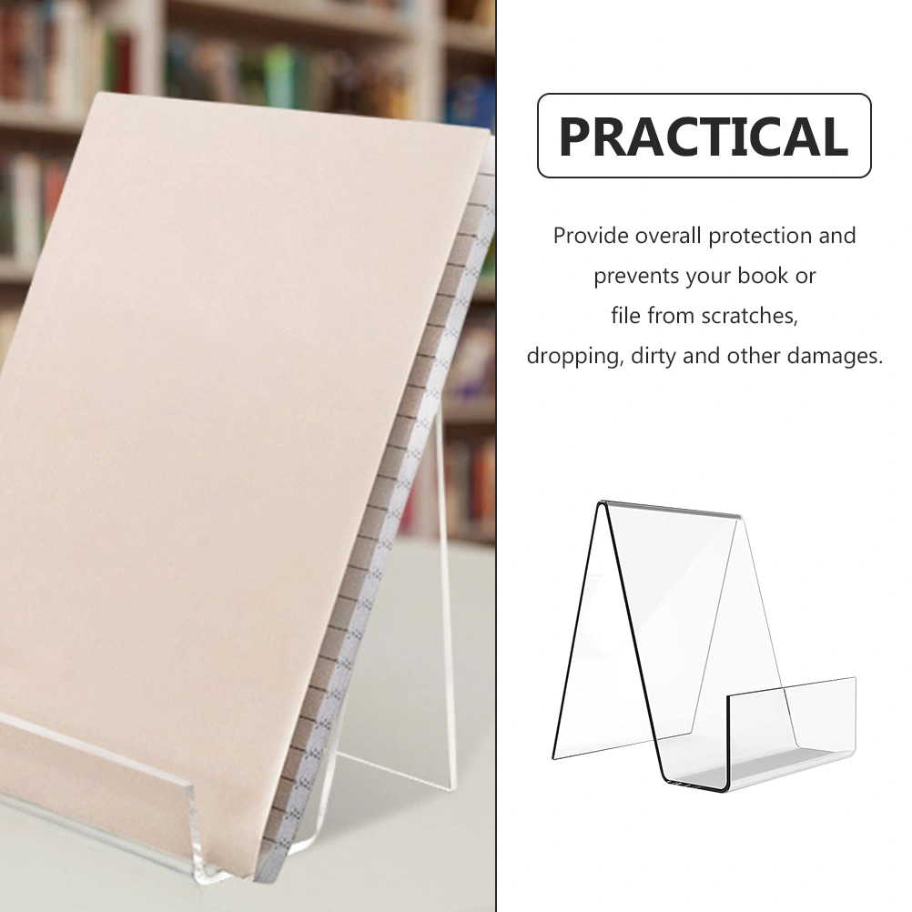 2Pcs Acrylic Book Stands Clear Book Display Racks Acrylic Calendar Brackets Table Display Stands
