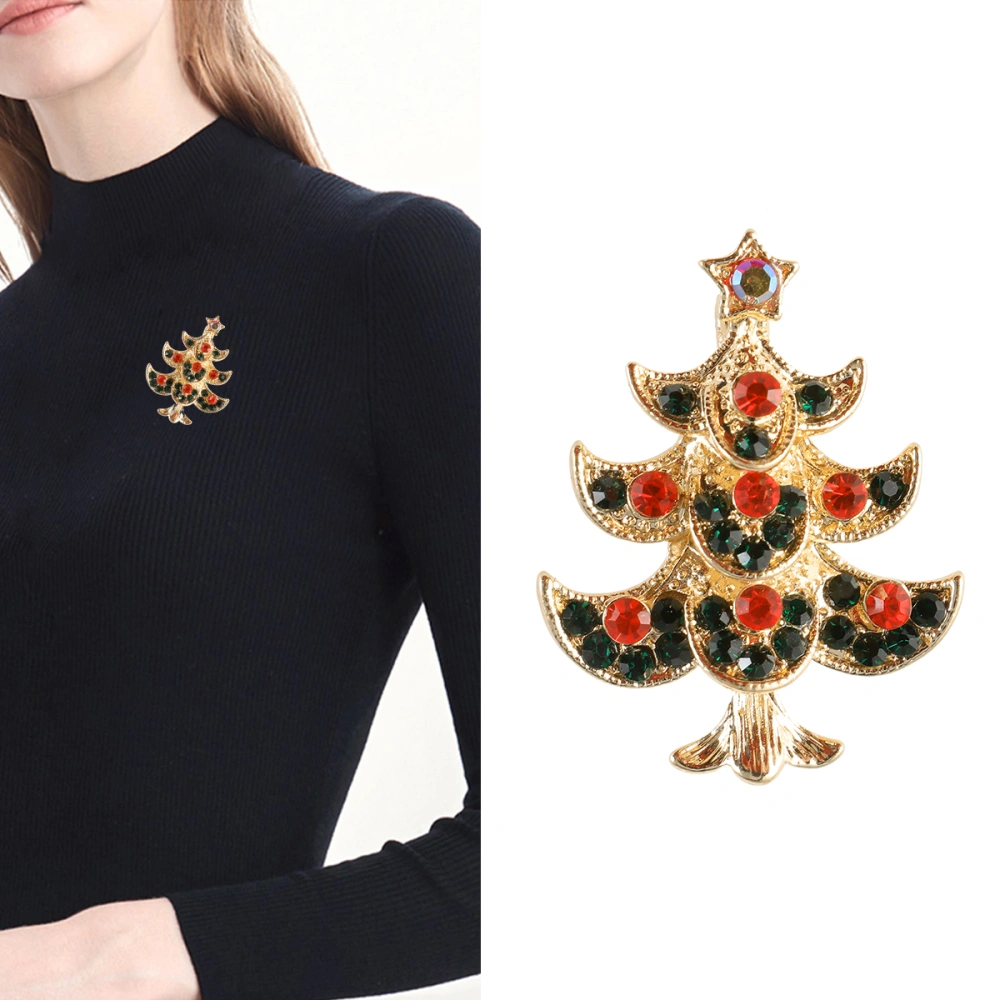 Christmas Brooch Xmas Crystal Rhinestone Brooch Pin Breastpin Party Jewelry Clothing Accesories Gift （XD-8259）