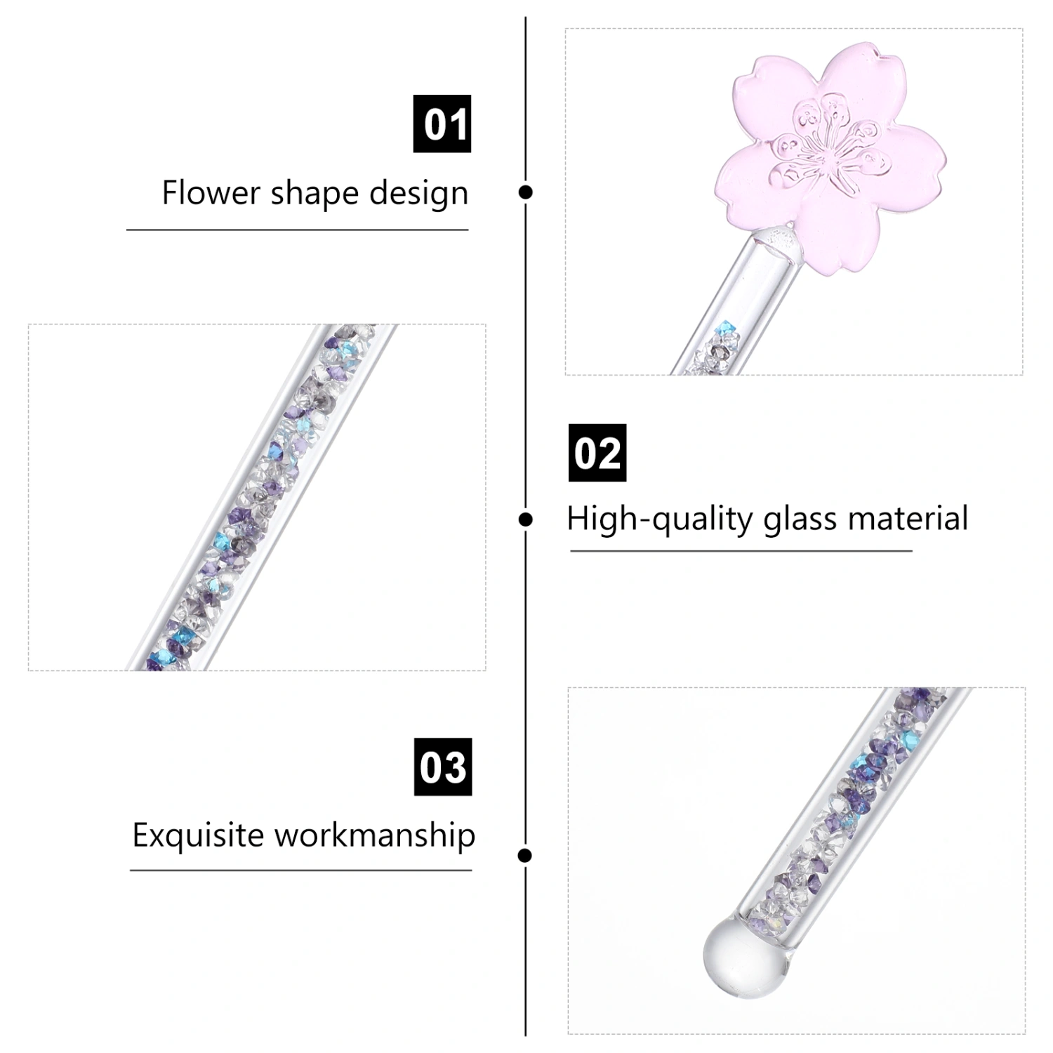 1pc Glass Milk Coffee Juice Drink Muddler Stirrer Swizzle Stick Stirring Rod