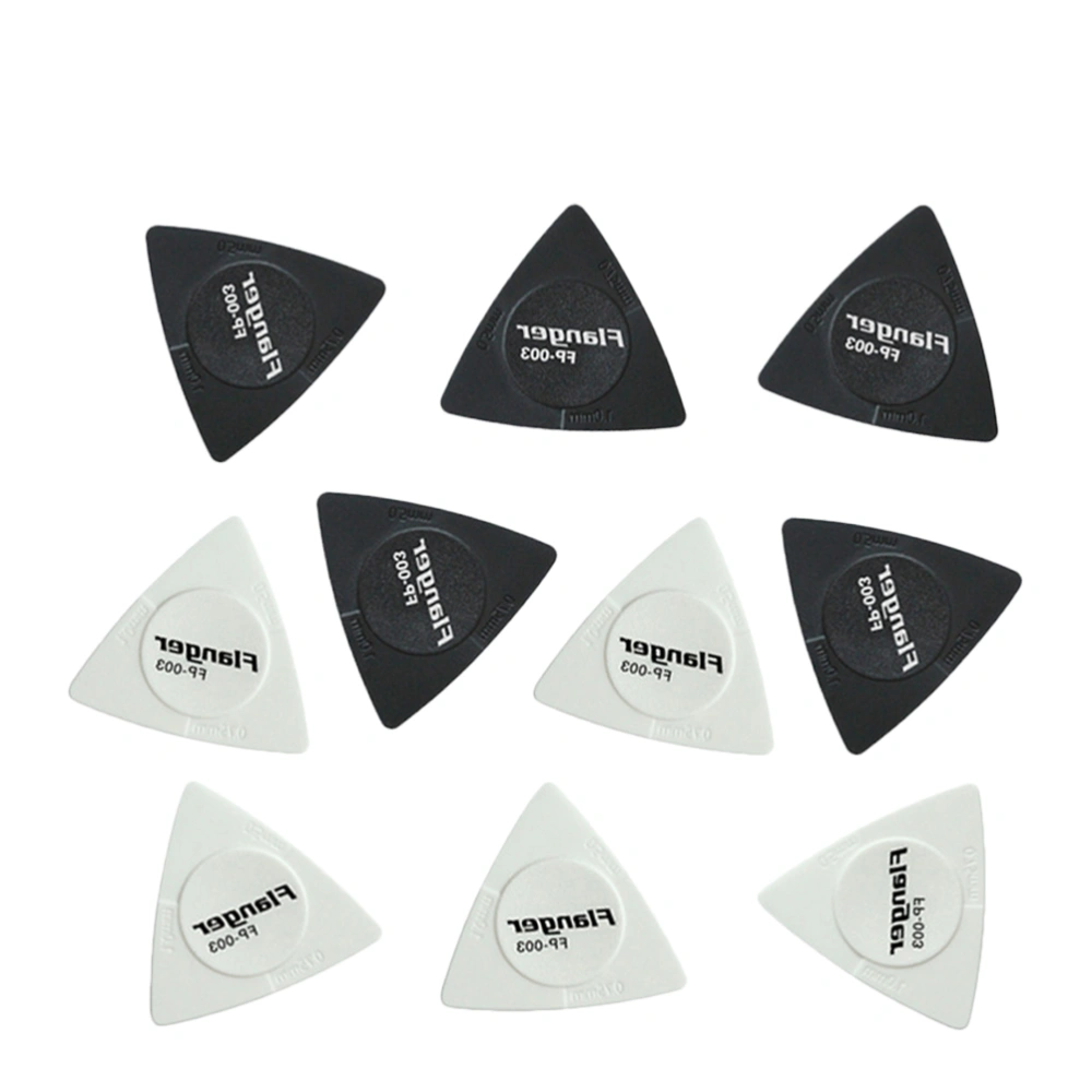 10PCS Plastic Guitar Pick Ukulele Guitar Picks Bass Guitar Plectrum Musical Instrument Accessories (Black and White)