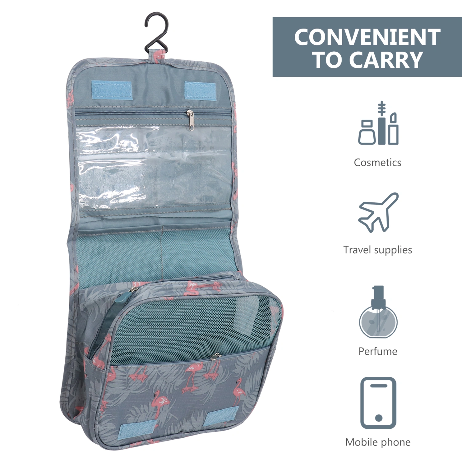 1Pc Cosmetic Bag Hanging Travel Makeup Bag Large Capacity Toiletry Organizer