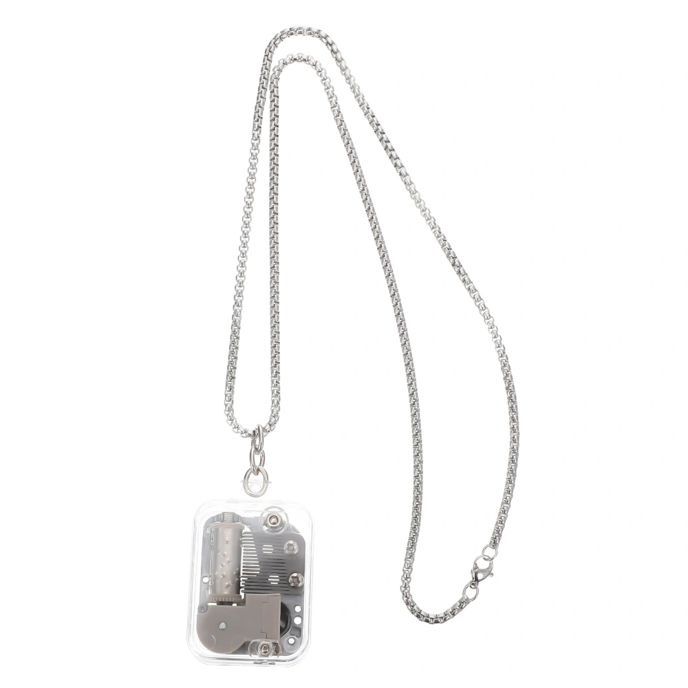 Mini Square Acrylic Music Box Necklace Creative Birthday Gift Necklace Delicate Necklace