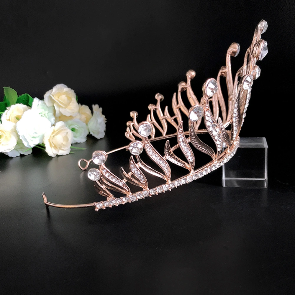 1pc Beautiful Bride Tiara Headdress Elegant Crown Prop Delicate Wedding Crown