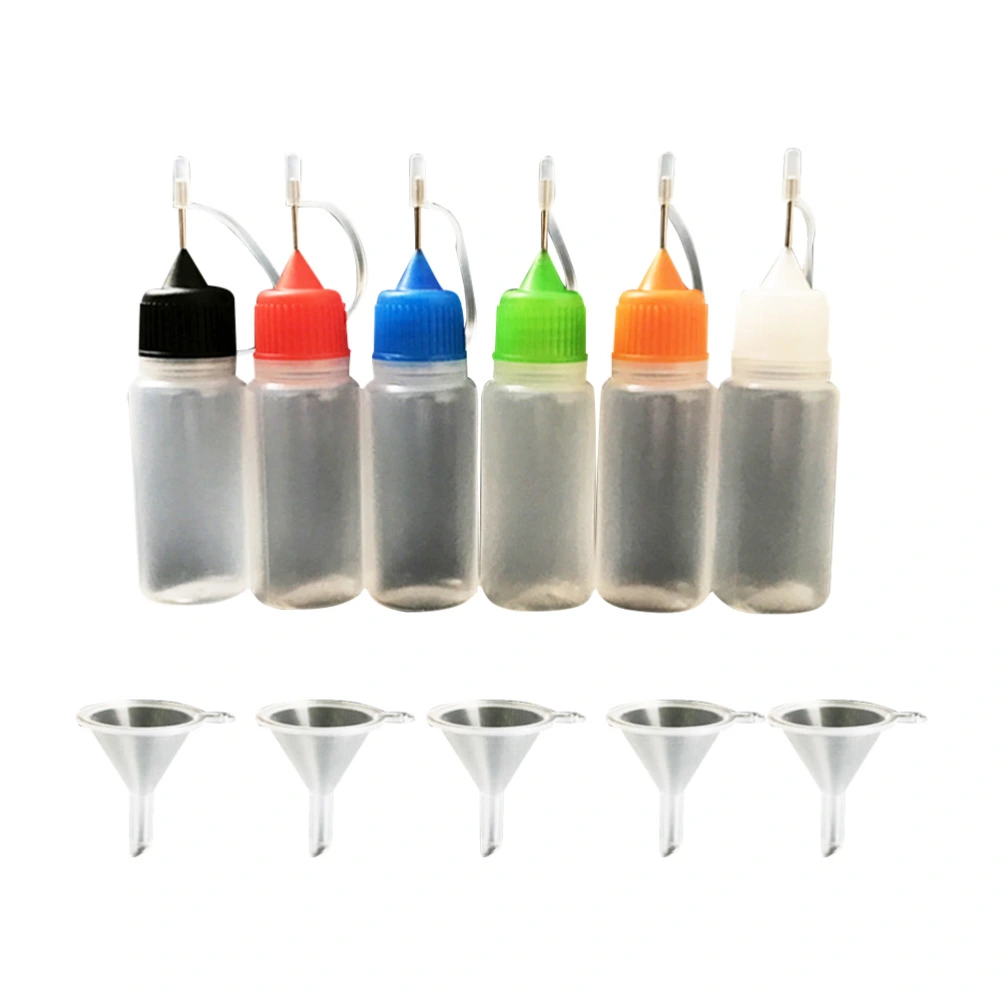 15pcs 30ml Empty Needle Tip Dropper Bottles Glue Bottles Plastic Translucent Applicator Bottles with 5pcs Funnel