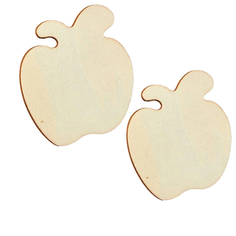 20PCS Christmas DIY Painting Wood Slices Apple Shape Unfinished Natural Wooden Pendant Accessories for Children