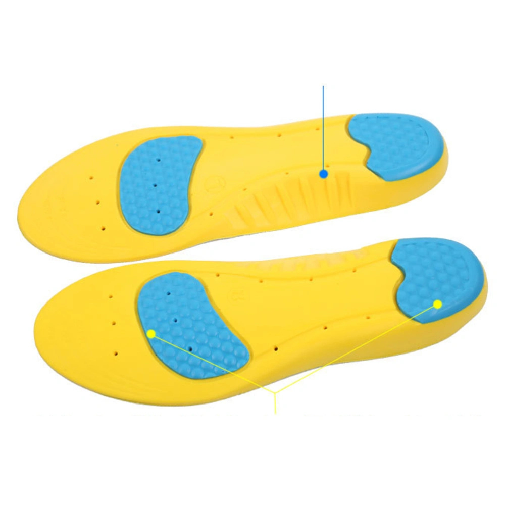 Breathable Shock-Absorption Shoes Pad Insert Breathable Plush Cloth Surface Running Insoles - Size L