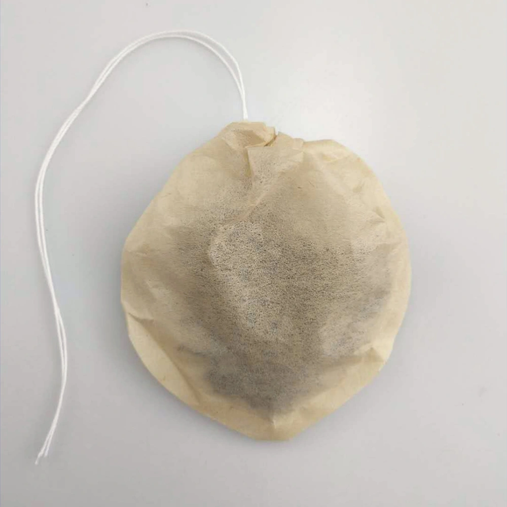 100pcs Disposable Round Wood Pulp Filter Paper Coffee Tea Bag Tea Pouch for Loose Leaf Tea Powder (6cm Khaki)