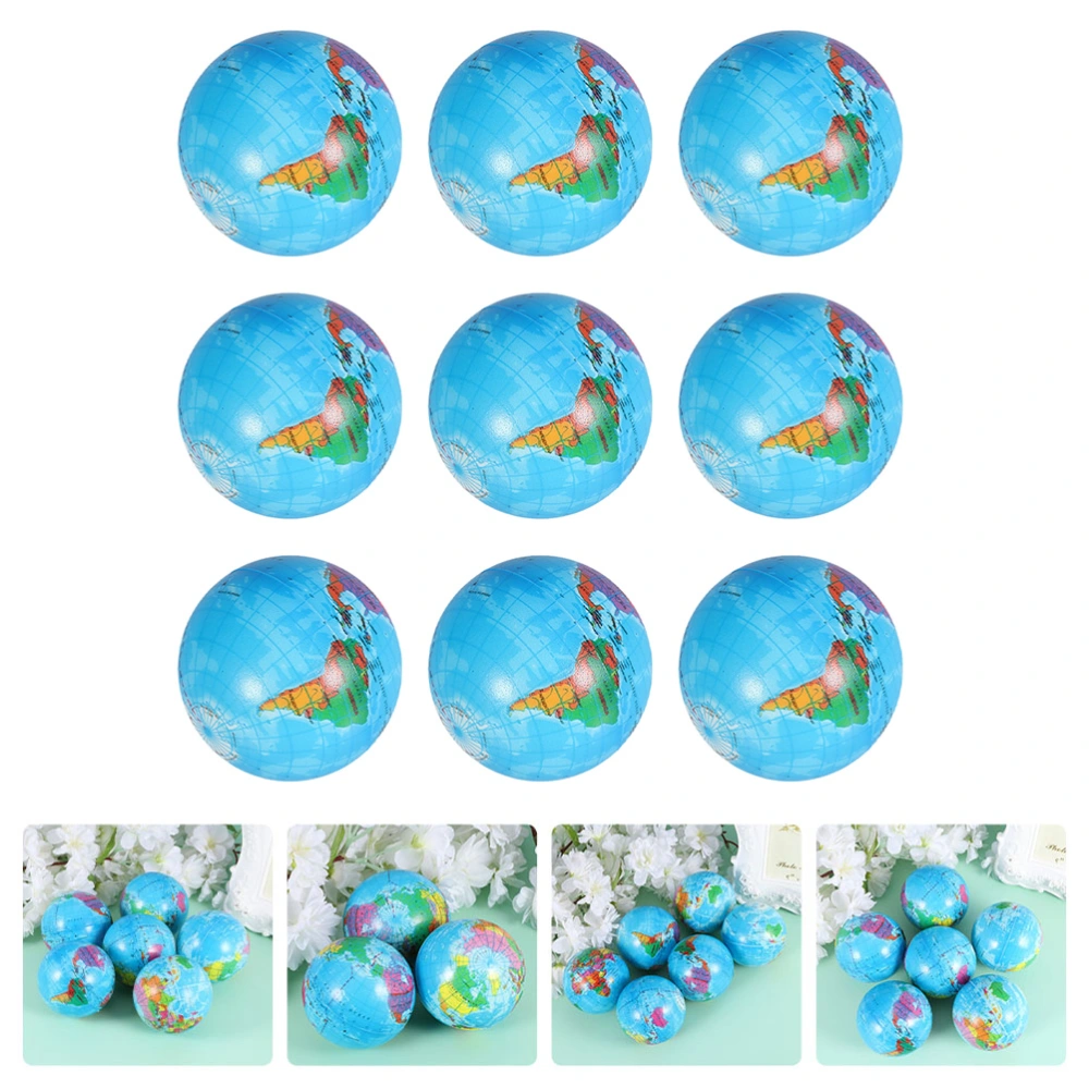 9pcs Baby Sponge Pu Squeeze Balls World Map Globe Model Planet Balls Toys