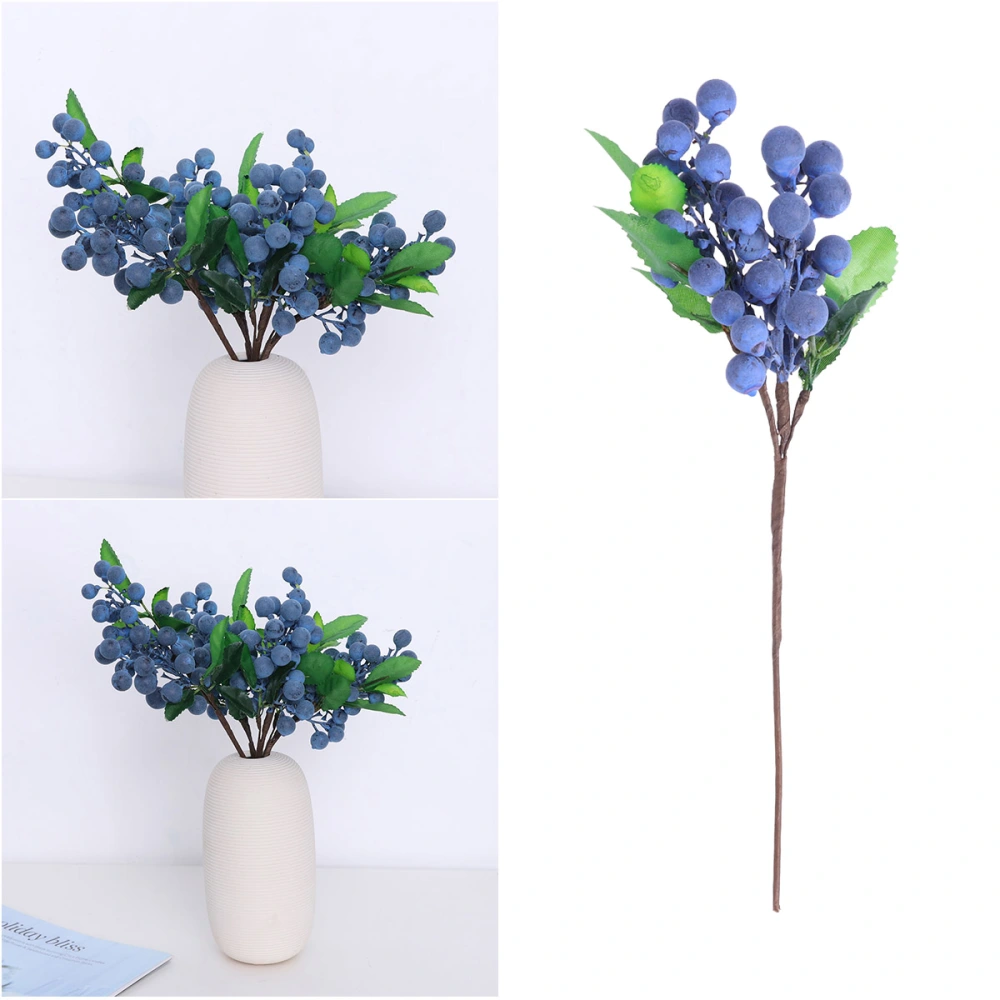 4pcs Simulative Blueberry Fruit Augment Props Restaurant Decor Mini Shooting Props Decorations Hanging Ornaments Photography Props (Blue)