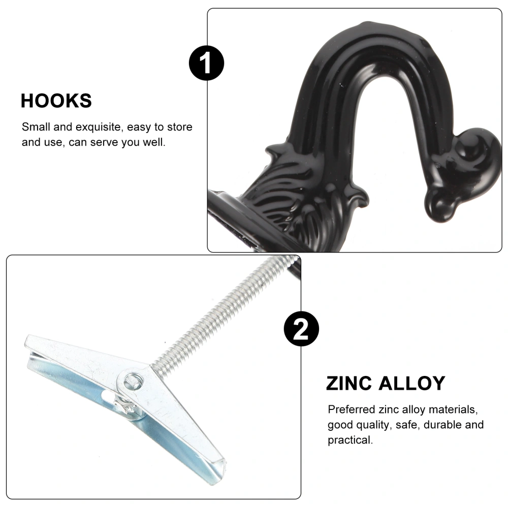 4pcs Folding Ceiling Hook Sturdy Zinc Alloy Hook Household Fixing Hanger Hook