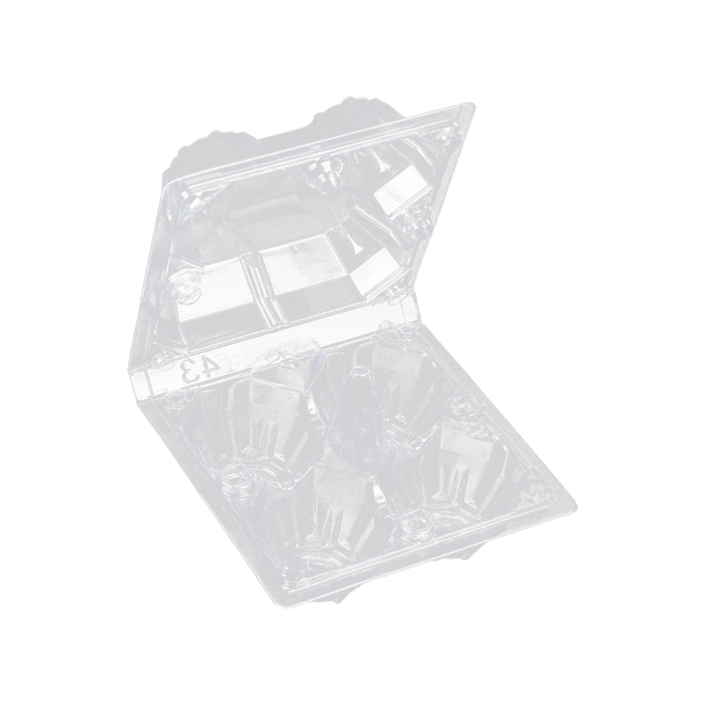 30pcs 4 Grids Portable Egg Tray Transparent Plastic Egg Holder Egg Carrier Packaging Box