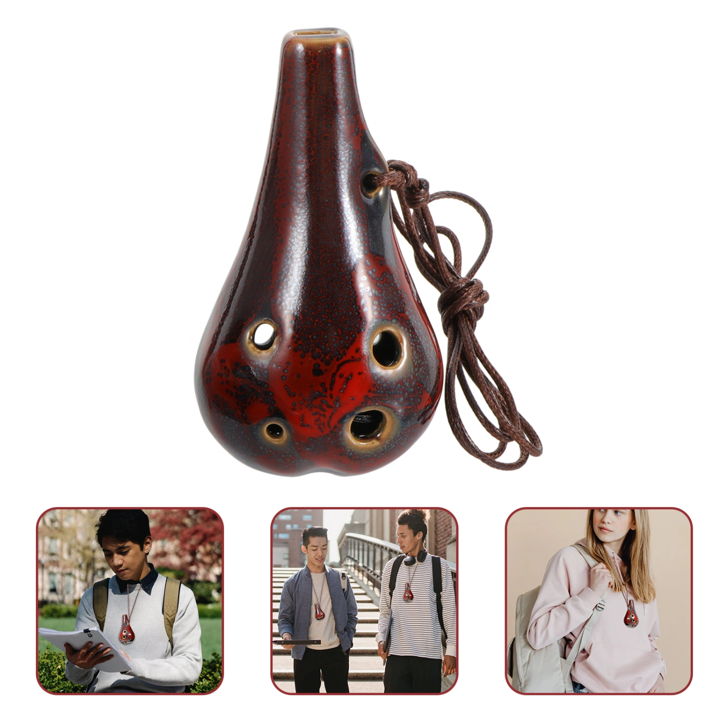 Musical Beginner Ceramic Ocarina Beginner Instrument Practice 6-hole Ocarina