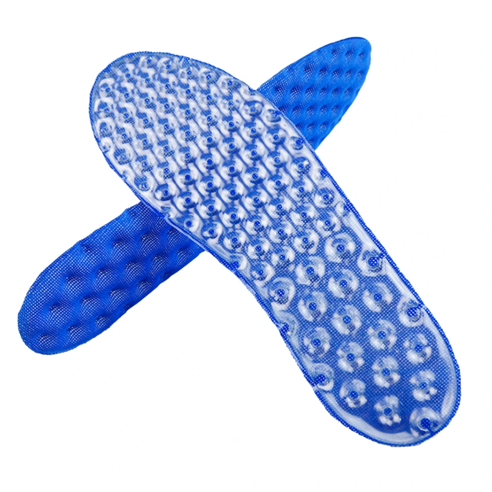 1 Pair Sports Insoles Super Inflatable Basketball Absorption Stretch Running Military Training Casual Insoles (Size 39-40, Blue)