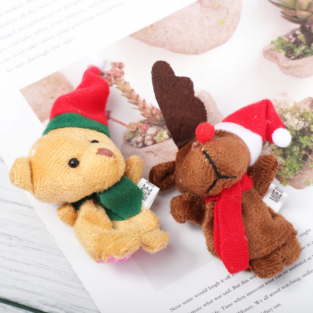 5pcs Christmas Finger Puppets Santa Deer Sonowman Educational Finger Puppets Dolls Hand Toys