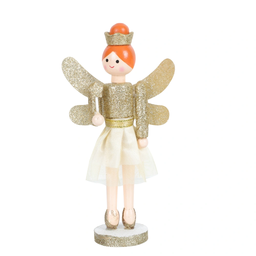 1pc Wood Craft Christmas Angel Decor Christmas Angel Girl Puppet Ornament