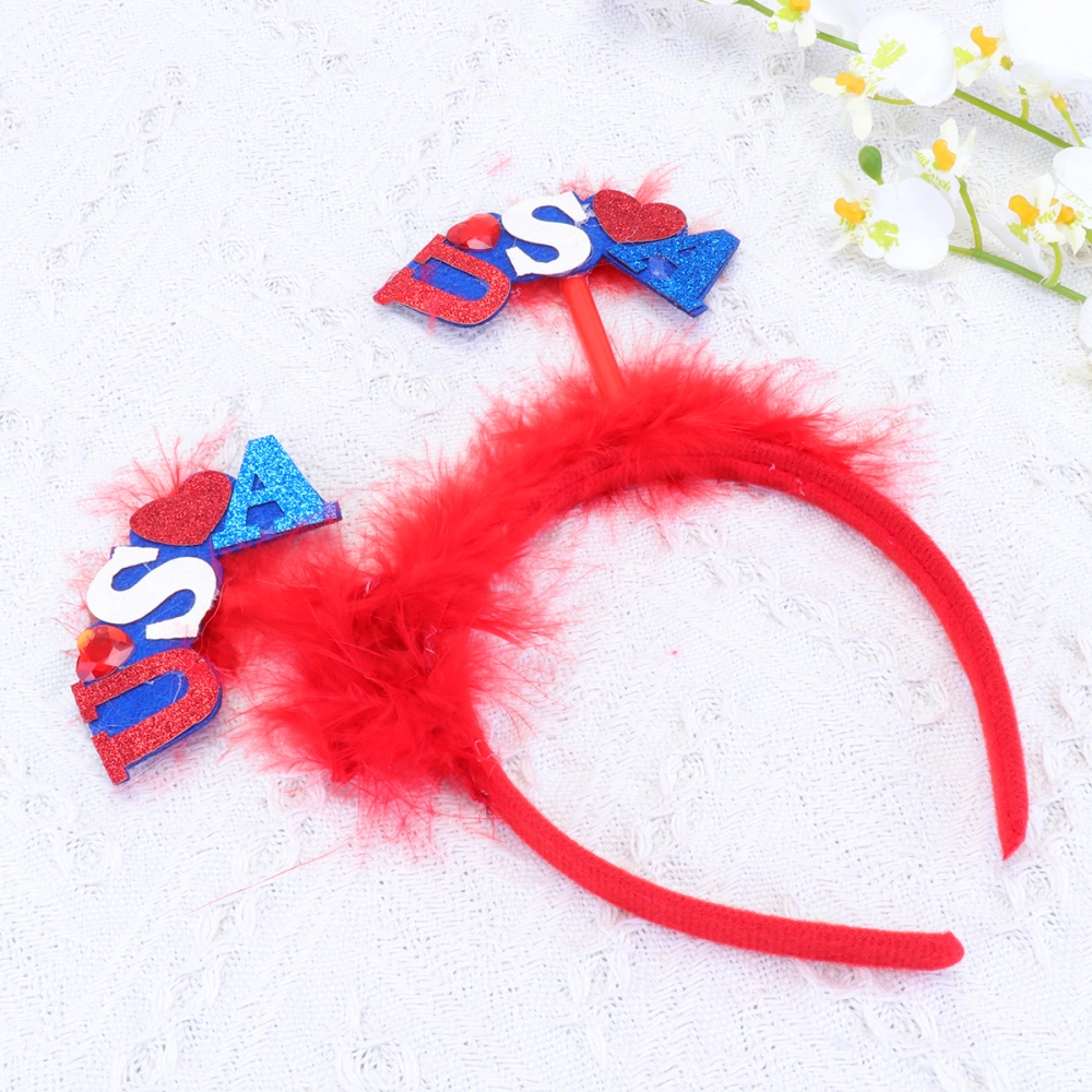 1pc USA Hair Feather Hair Band Party Headdress Costume Hair Decoration Kids Headwear