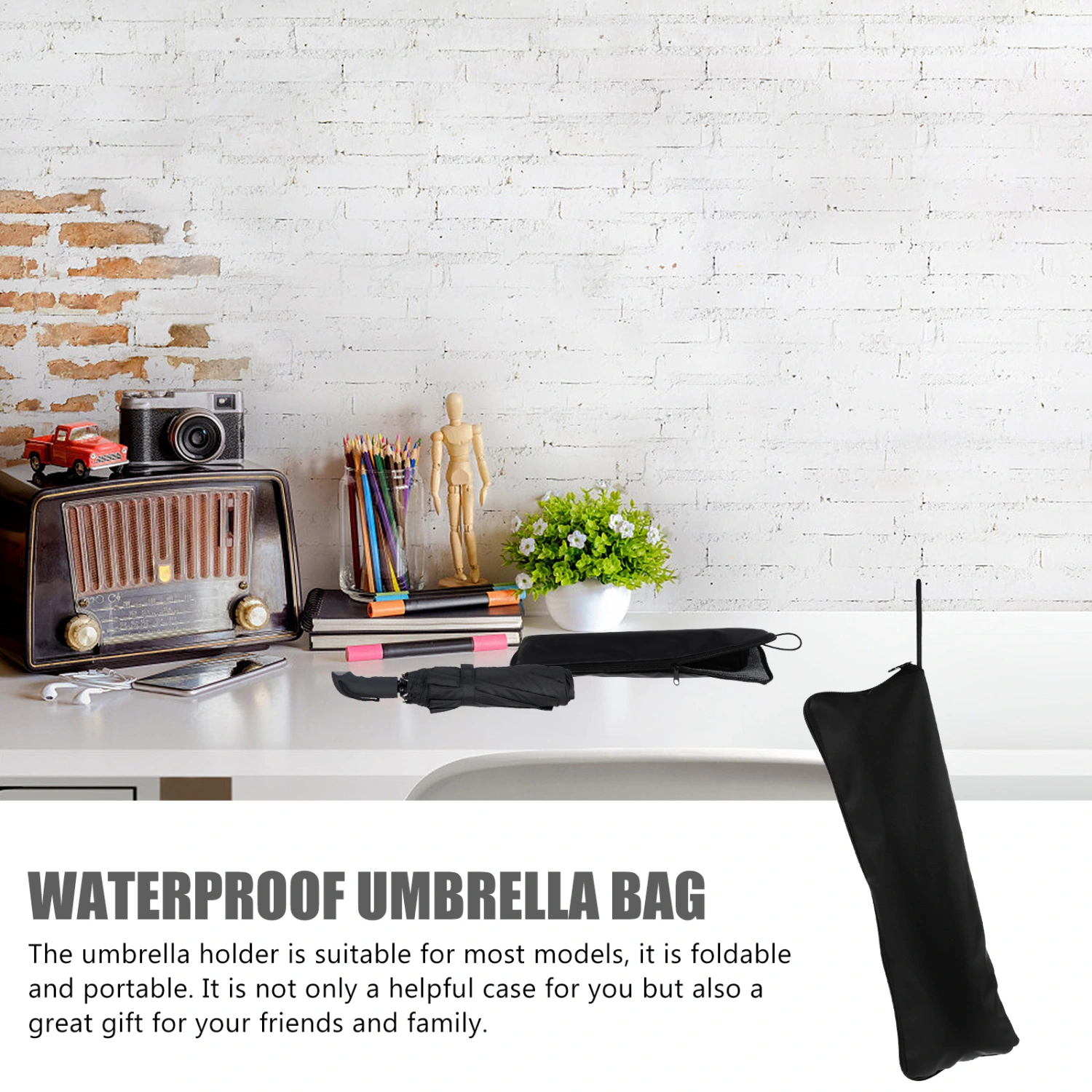 Folding Umbrella Storage Bag Waterproof Portable Umbrella Hanging Pouch