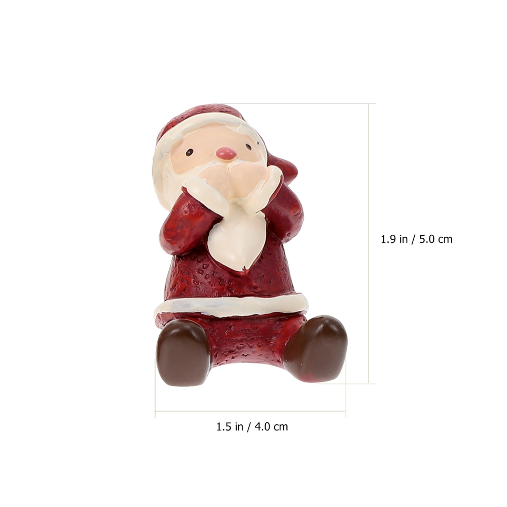 3 Pcs Christmas Santa Claus Statue Adornment Creative Xmas Desktop Ornaments