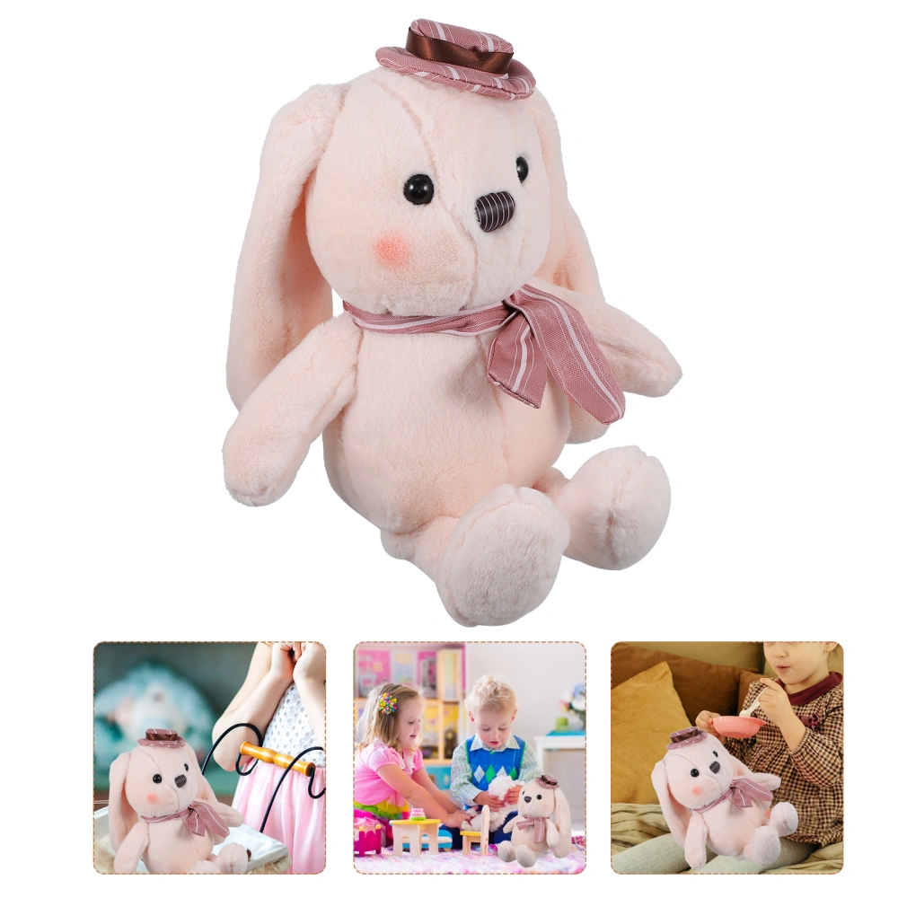 Bunny Appeasing Plush Doll Cartoon Lovely Plush Hat Scarf Rabbit Doll for Kid