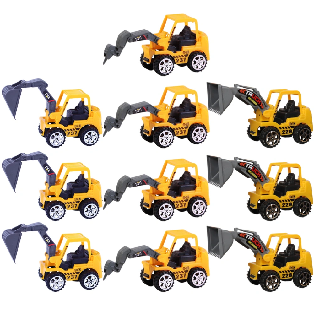 10Pcs Construction Truck Toys Plastic Toys Excavator Model (Random Style)