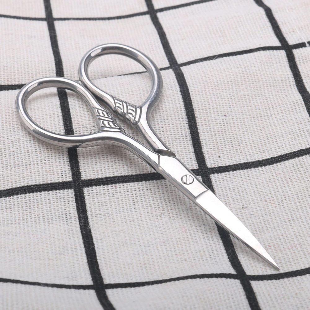 2Pcs Men Nose Hair Scissors Cleverish Home Repair Scissors Nose Hair Trimmer (Silver)