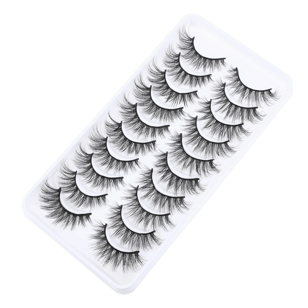 10 Pairs Fake Eyelashes Natural Extension Eyelashes Dense and Fluffy Lashes