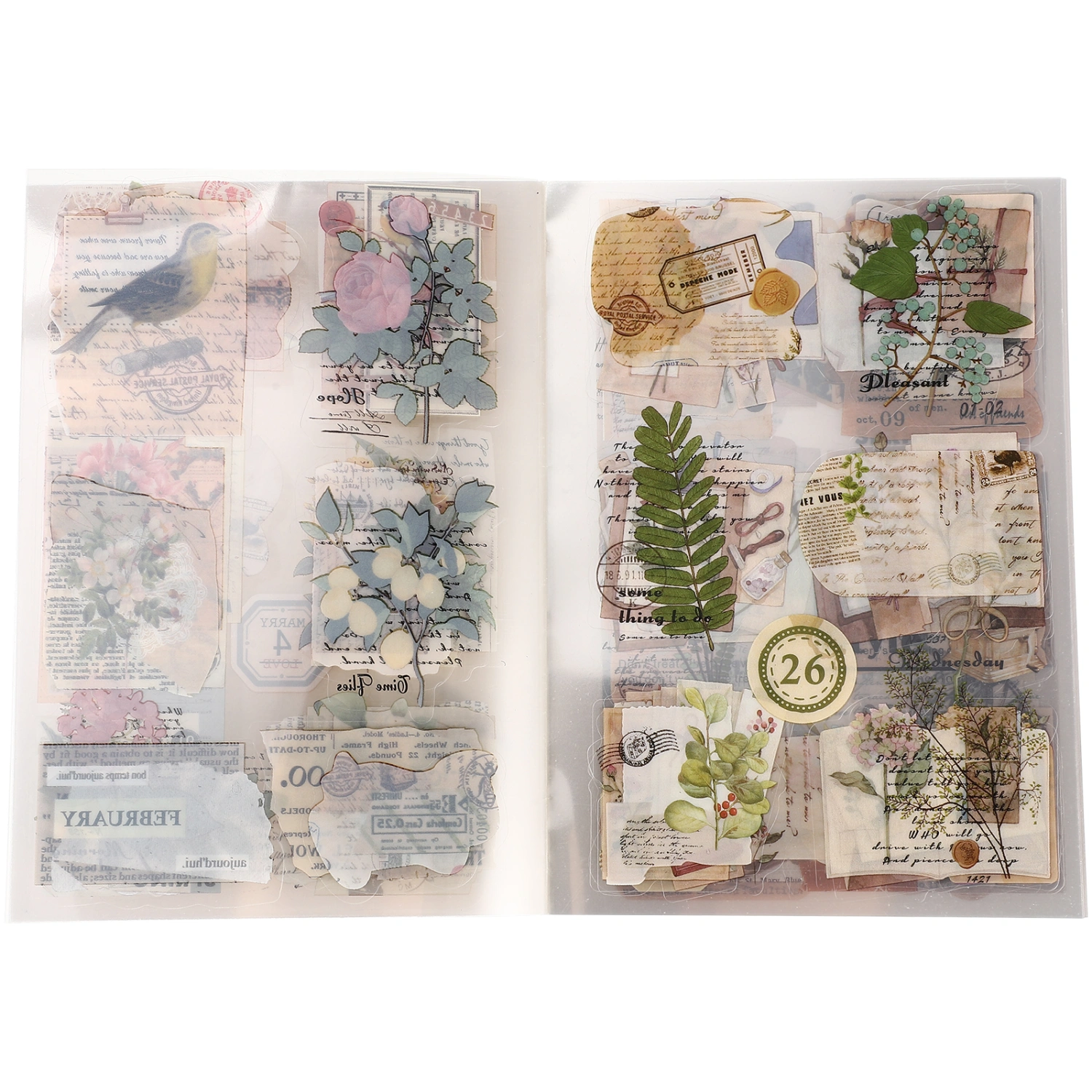 1 Pack Vintage Journal Kit Aesthetic Journaling Supplies Hand Account Stickers